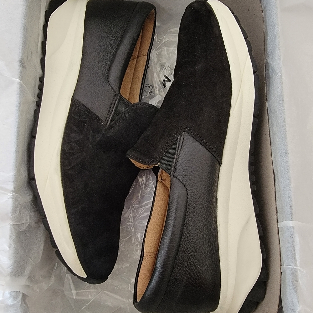 Naturalizer Black Suede Slip-on Sneakers